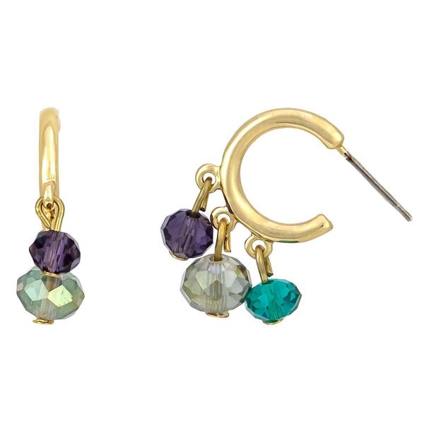 Ashley Cooper(tm) Hoop with Multi-Bead Fringe Drop Earrings - image 