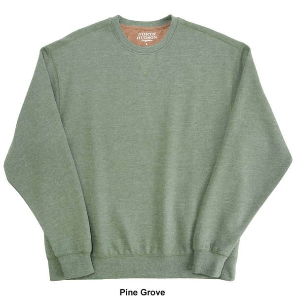 Mens North Hudson Suede Fleece Crew V-Notch Sweatshirt
