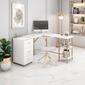 Techni Mobili L-Shape Home Office Two-Tone Desk w/ Storage - image 6