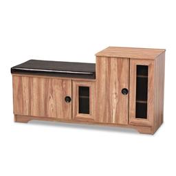 Baxton Studio Valina 2 Door Shoe Storage Bench with Cabinet