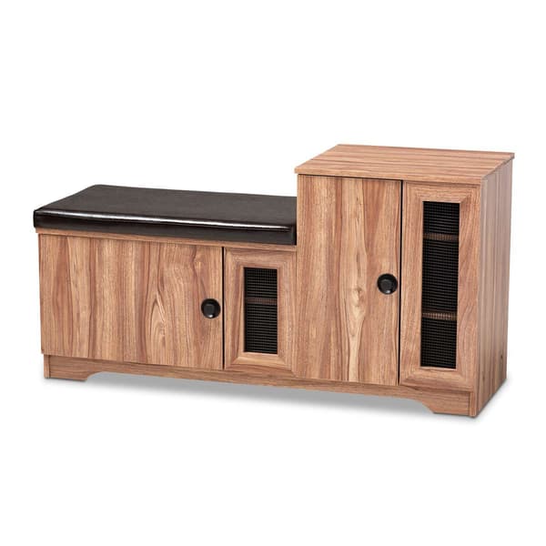 Baxton Studio Valina 2 Door Shoe Storage Bench with Cabinet