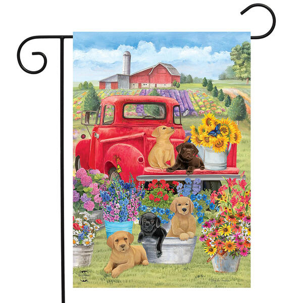 Briarwood Lane Spring Day Puppies Garden Flag - image 