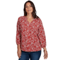 Plus Size Ruby Rd. Romance On The Ranch Floral Smocked Ruffle Ne - image 1