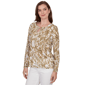 Womens Hearts of Palm Tropical Twist 3/4 Sleeve Blouse - image 3