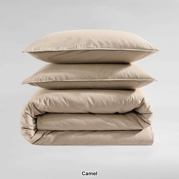 Calvin Klein Washed Percale Cotton 3pc. Duvet Cover Set