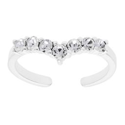 Barefootsies Sterling Silver Crystal Chevron Adjustable Toe Ring