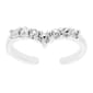 Barefootsies Sterling Silver Crystal Chevron Adjustable Toe Ring - image 1