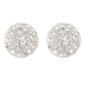 Pave Crystal/Sterling Silver Clear Half Ball Stud - image 1
