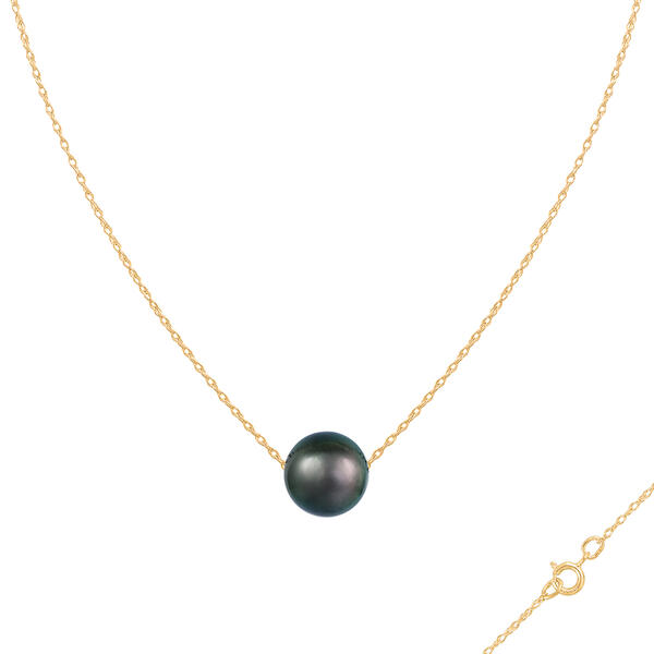 Splendid Pearls 14kt. Gold Tahitian Pearl Slider Pendant - image 