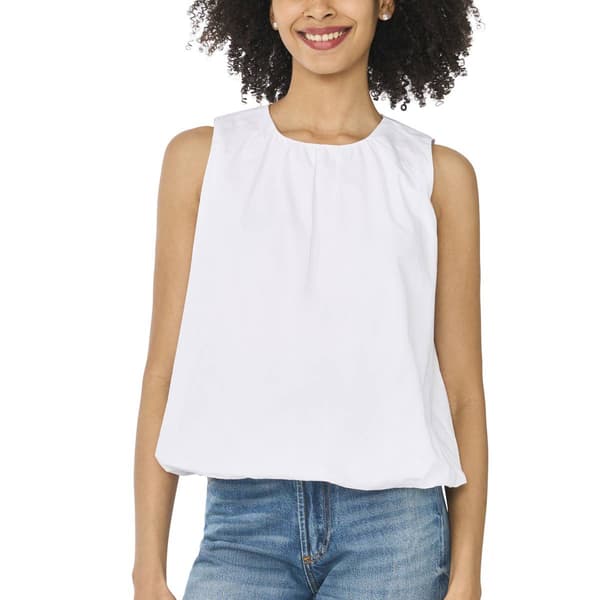 Womens Cece Sleeveless Pleat Detail Bubble Blouse
