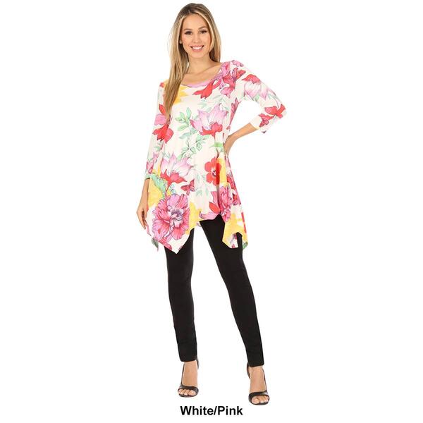 Womens White Mark Floral Tunic with Pockets