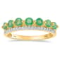 Gemstone Classics(tm) Round Emerald with White Zircon 7-Stone Ring - image 1