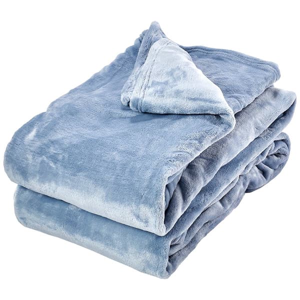 London Fog Solid Heavyweight Plush Blanket