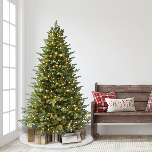 Puleo International 6.5ft. Pre-Lit Linden Fir Christmas Tree