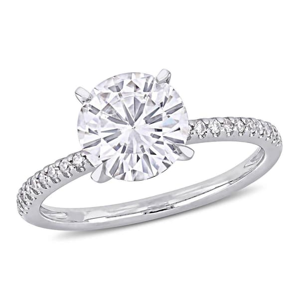 Diamond Classics&#40;tm&#41; 14kt 1/10ctw. Moissanite Engagement Ring - image 