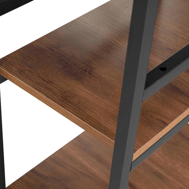 Techni Mobili L-Shape Industrial Desk w/ Storage Shelves