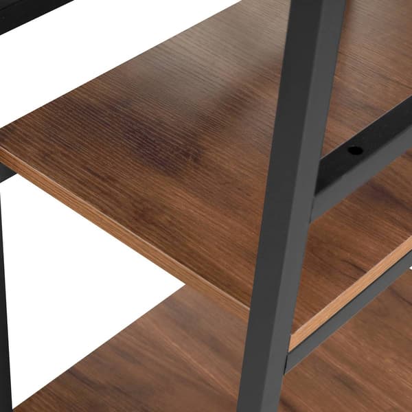 Techni Mobili L-Shape Industrial Desk w/ Storage Shelves