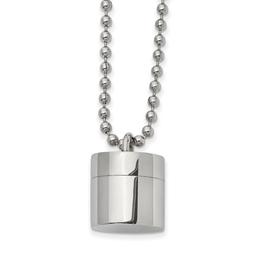 Mens Gentlemen's Classics(tm) Stainless Steel Capsule Necklace