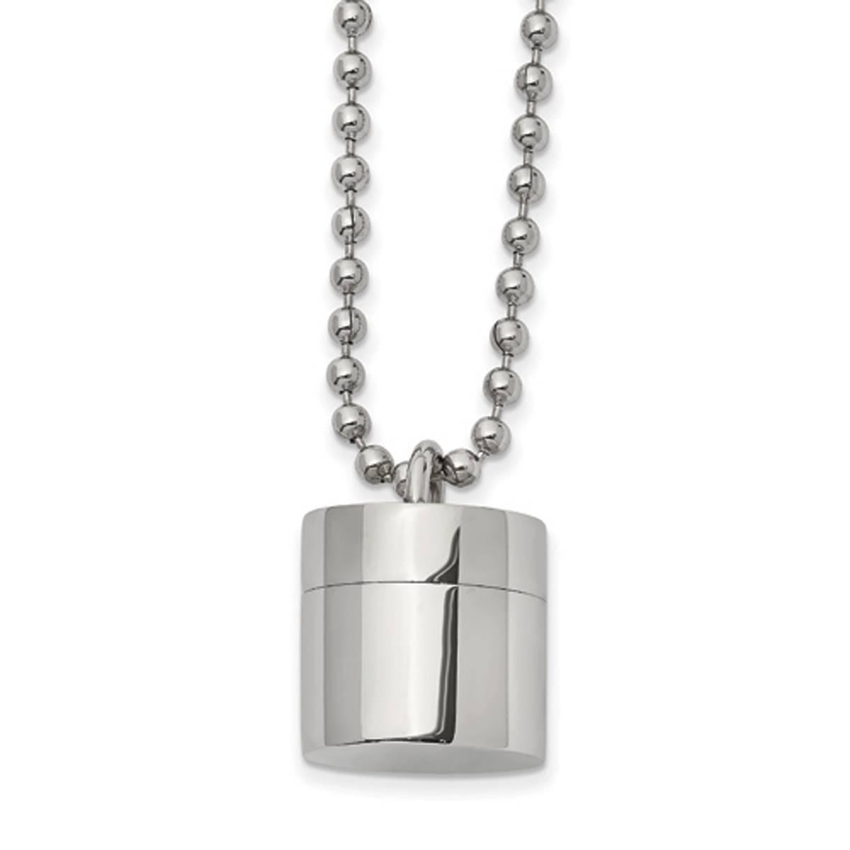 Mens Gentlemen's Classics(tm) Stainless Steel Capsule Necklace