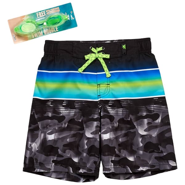Boys (8-20) ZeroXposur Reef Camo Board Shorts & Goggles - image 