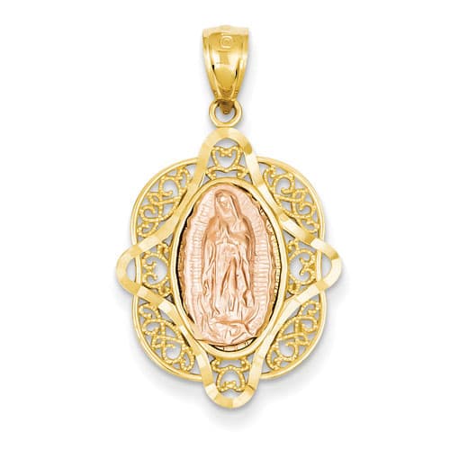 Unisex Gold Classics&#40;tm&#41; Two Tone Virgin Mary Pendant - image 