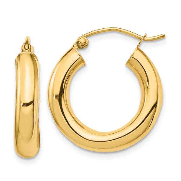 Gold Classics&#40;tm&#41; 14kt. Polished Gold 4mm Hoop Earrings - image 