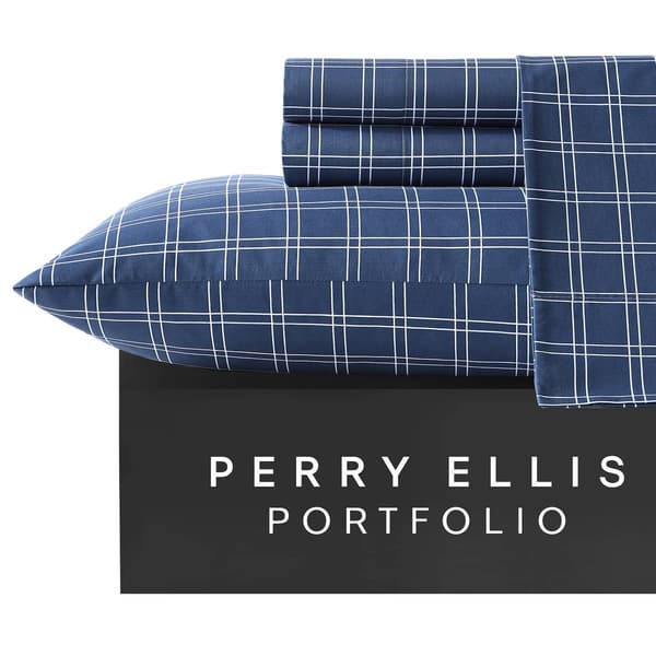 Perry Ellis Portfolio Candor 6pc. Plaid Polyester Sheet Set