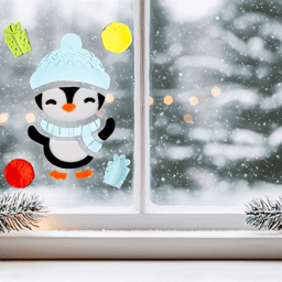 Northlight 11pc. Penguin & Presents Gel Christmas Window Clings