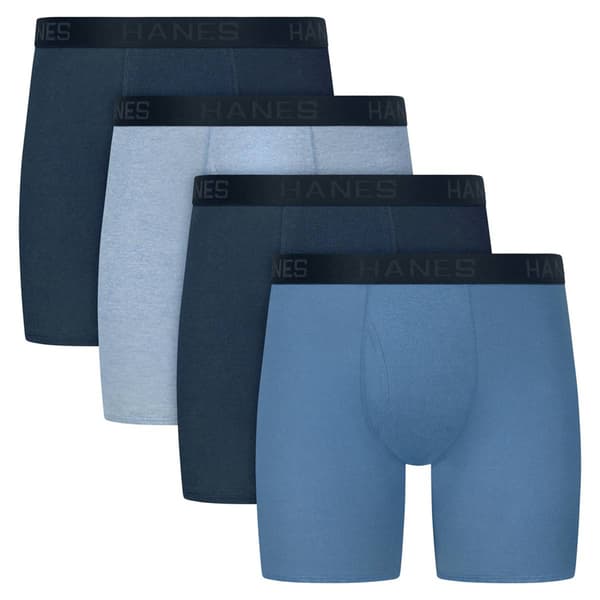 Mens Hanes Ultimate® Core 4pk. Boxer Briefs - Navy/Blue
