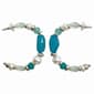 Ashley Cooper&#40;tm&#41; Silver-Tone & Turquoise Bead C-Hoop Earrings - image 1