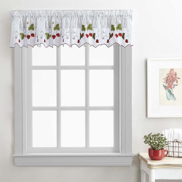 Chiffon Strawberry Garden Valance - image 