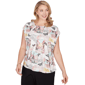 Plus Size Emaline Key Items Cap Sleeve Postcard Blouse - image 2