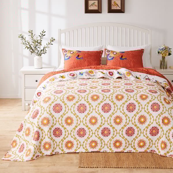 Greenland Home Fashions&#8482; 3pc. Topanga Reversible Bedspread Set