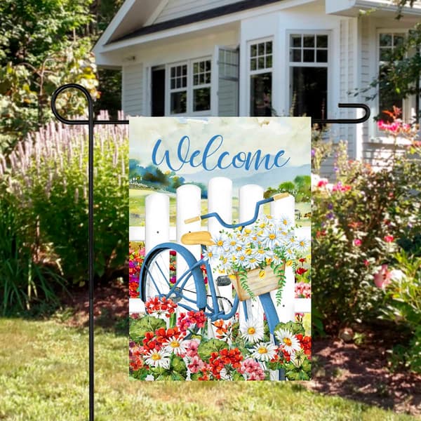 Northlight Seasonal White Picket Fence Outdoor Garden Flag