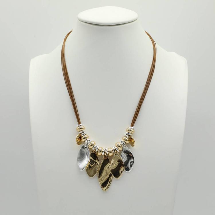 Ashley Cooper(tm) Two-Tone Charm Necklace on Sueded Cord