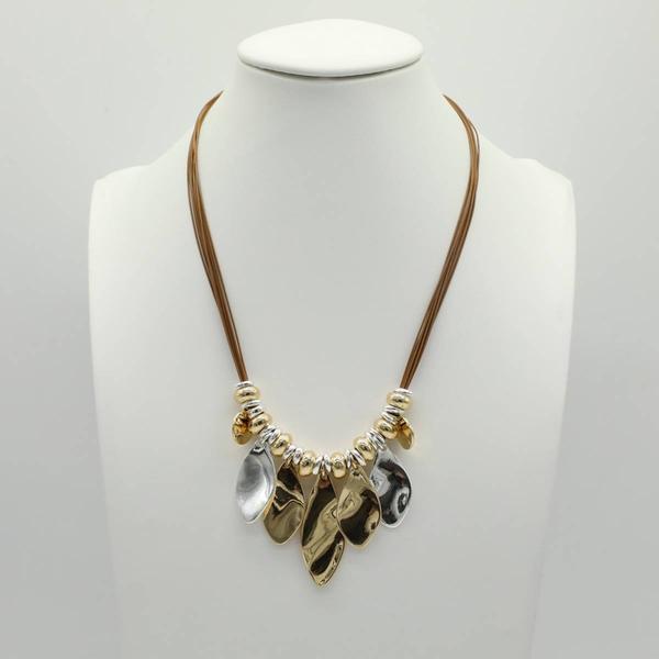 Ashley Cooper(tm) Two-Tone Charm Necklace on Sueded Cord - image 