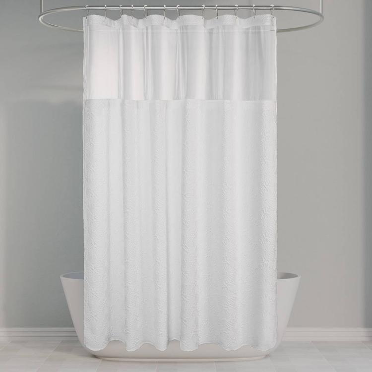 Awesome Home Starburst Crinkle Snap-In Liner Shower Curtain