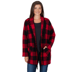 Womens Ruby Rd. Mysterious Romance Buffalo Plaid Cardigan