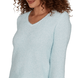 Petite Hearts of Palm Silver Linings Solid Eyelash Sweater