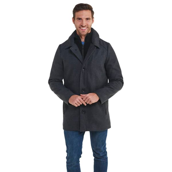 Mens Kenneth Cole Wool Car Coat W/Bib - image 