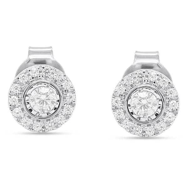 Nova Star&#174; Sterling 1/4ctw. Lab Grown Diamond Halo Earrings