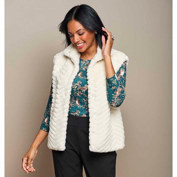 Plus Size Emaline Feminine Mystique Faux Fur Vest - image 