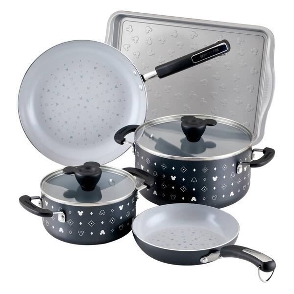 Farberware&#40;R&#41; Disney Monochrome 7pc. Ceramic Nonstick Cookware Set - image 