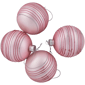 Northlight 4ct. Pink Striped Glass Christmas Ball Ornaments - image 4