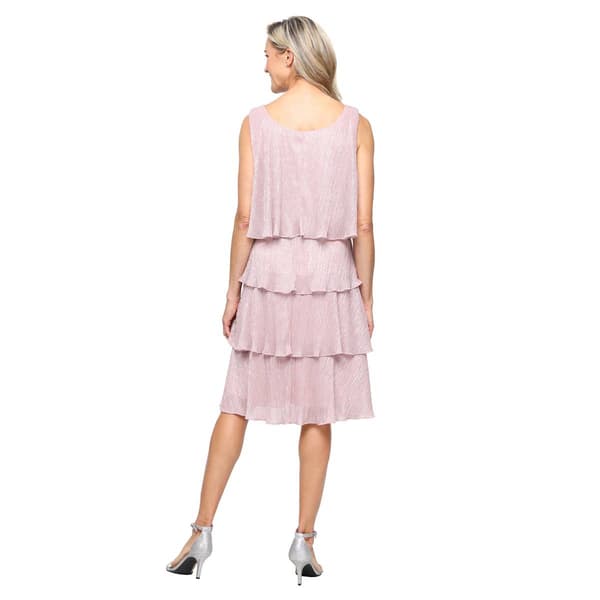 Petite SLNY Sleeveless Shimmer Tier Dress