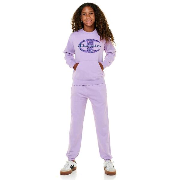 Girls (7-16) Champion(R) Leopard Logo Pullover & Joggers Set - image 
