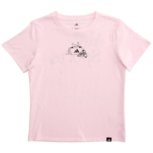 Girls (7-16) adidas® Short Sleeve Cats Yay Sports Regular Fit Tee