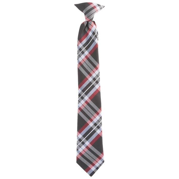 Boys Bill Blass Clip On Tie - Black/Red - image 