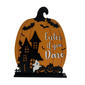 Pumpkin with Haunted House Decor with Enter If You Dare Text - image 1