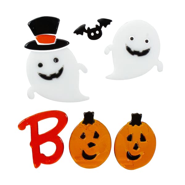 Northlight Seasonal Pumpkin and Ghost Halloween Gel Window Clings - image 